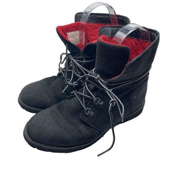 The North Face Women's Combat Winter Boots Lace Up Suede Black Size 6.5 - Picture 1 of 16